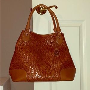 Cole Haan Leather Basket Weave Tote